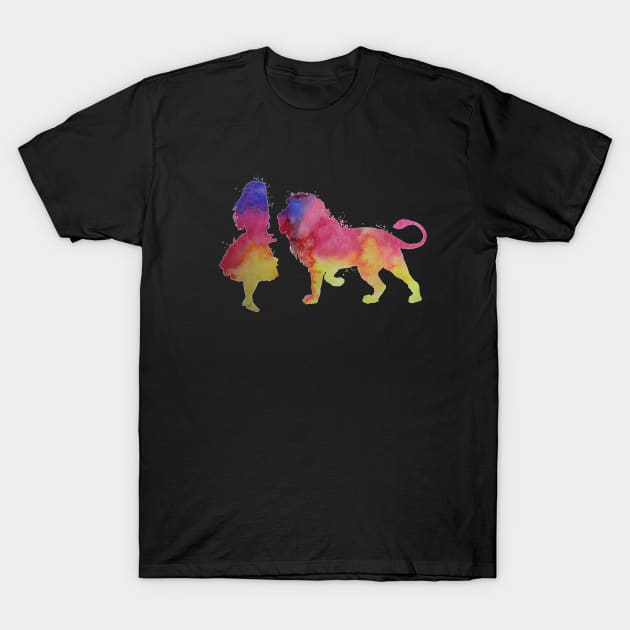 Lion and girl T-Shirt by TheJollyMarten